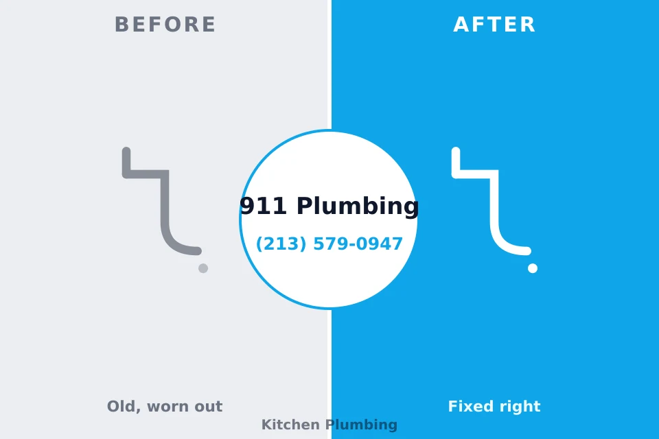Before and after: plumbing repair Rancho Palos Verdes, CA